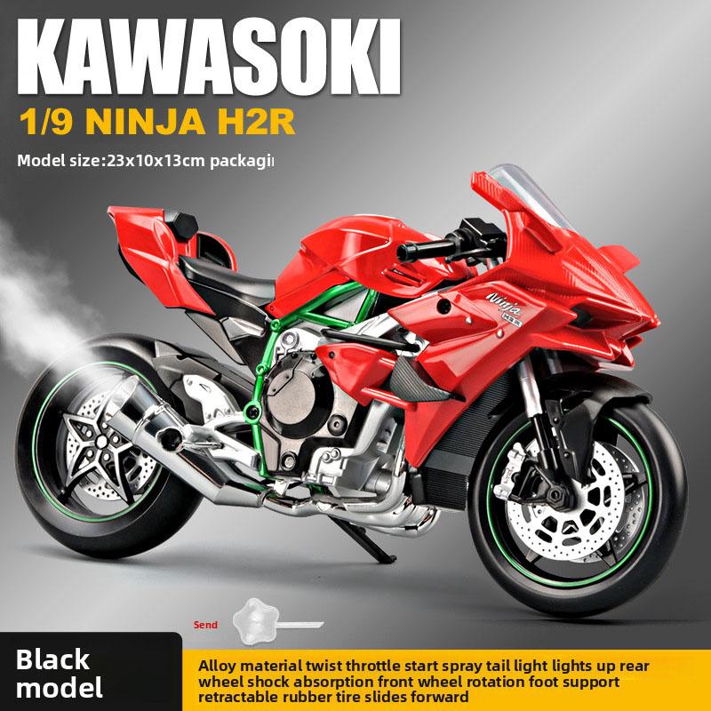 1/9 Scale Simulation Spray Kawasaki H2r Motorcycle Model Simulation Alloy Locomotive Toys Model Boy Car Collection Miniature