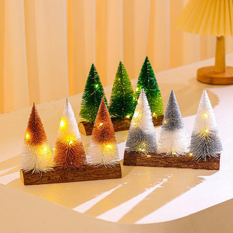 Creative Dual-Color Glitter Desktop Christmas Tree Ornament