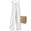 Women's Cotton Linen Wide-Leg High-Waisted Pants - Summer Loose Casual Straight-Leg Long Pants