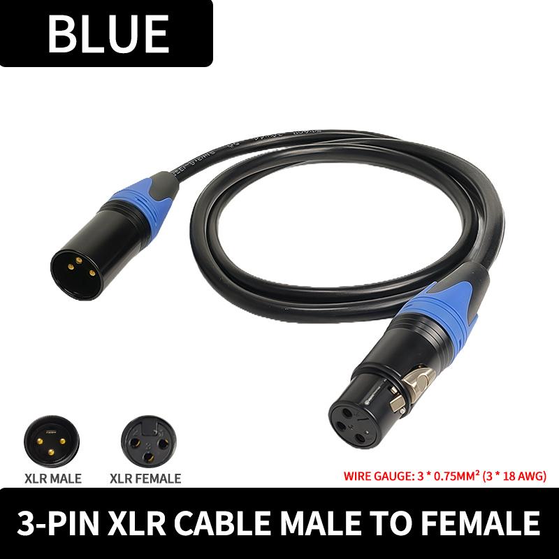 XLR Microphone Cable 3-Pin Male to Female 50cm 1m 2m 3m 5m 10m Balanced Audio Cable for Mic Speaker Amplifier PA System