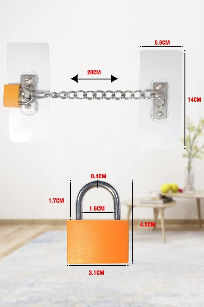 ATHULYA Door Lock Baby Guard Screen Door Lock Refrigerator 2 Keys Drawer Window Indoor Key No Drilling File Drawer Lock Freezer Door Lock Cabinet Lock