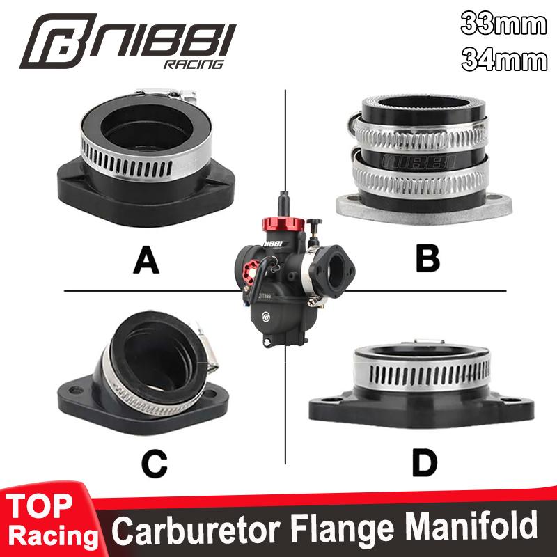NIBBI Carburetor Flange Manifold Intake Pipe Adapter Fit PWK24/26/28mmPE Carburetor Kawasaki GY6 Engine Manifold Motorcycle Part SizeD 1PCS