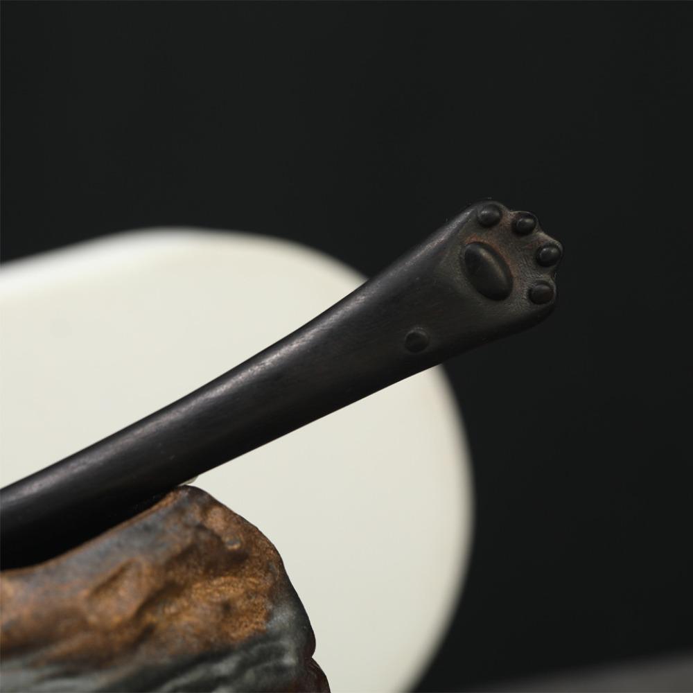 

Headpiece Sandalwood Cat Hairpin Vintage Blackwood Kitty Hair Stick Hair Accessory
