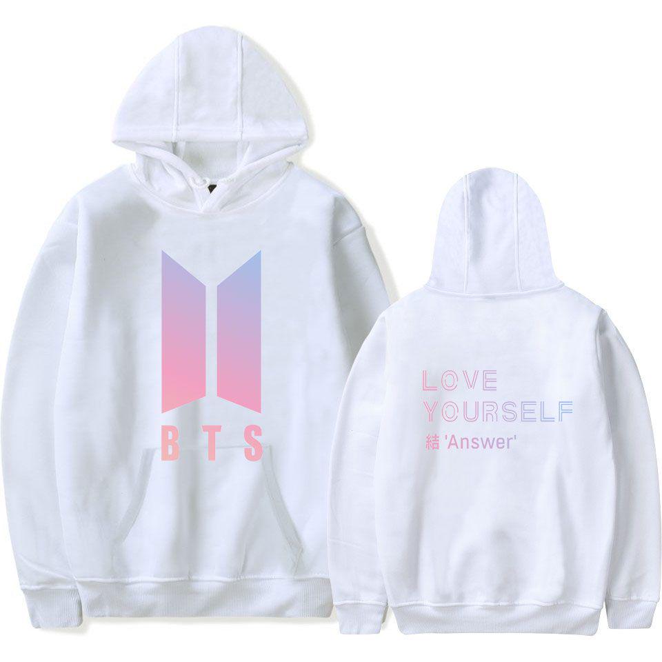 Stylish Kpop Bts Cap Hoodie With Bangtan Boys Sweatershirt And Love Yourself Design For Fans