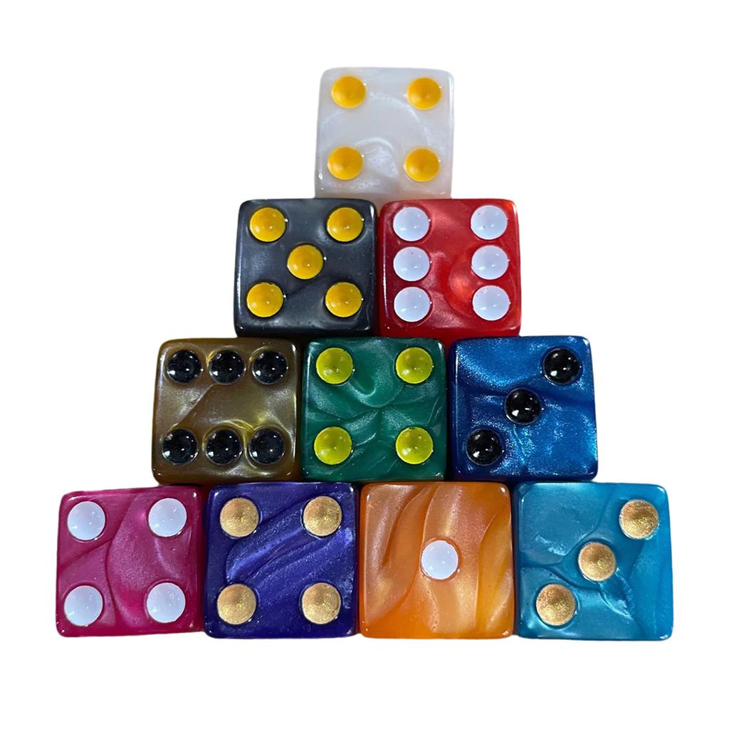 Game Playings Square Block Math Teaching Educational Toy Dices Small Colorful Acrylic Six Sided Dices Cubes with Dots
