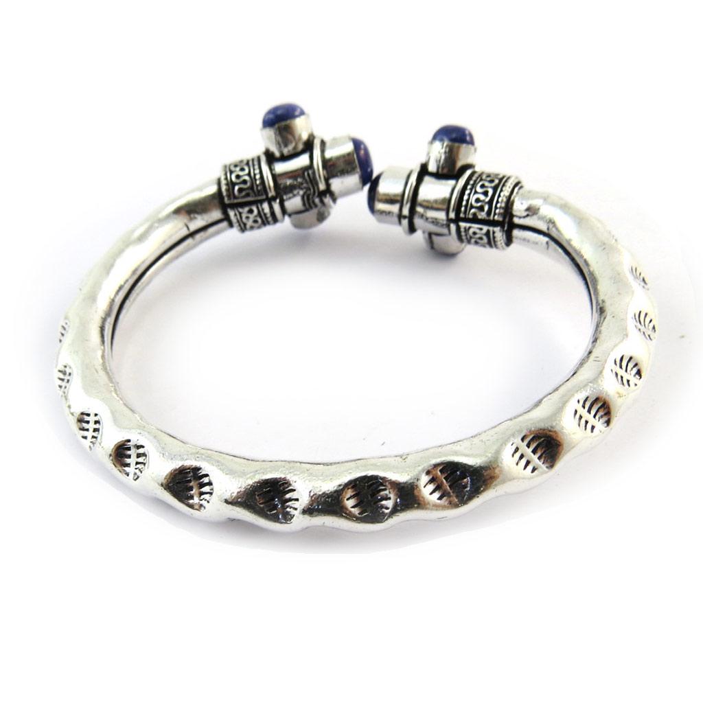 Les Trésors De Lily [N5010] - Bracelet créateur 'Navajos' bleu argenté