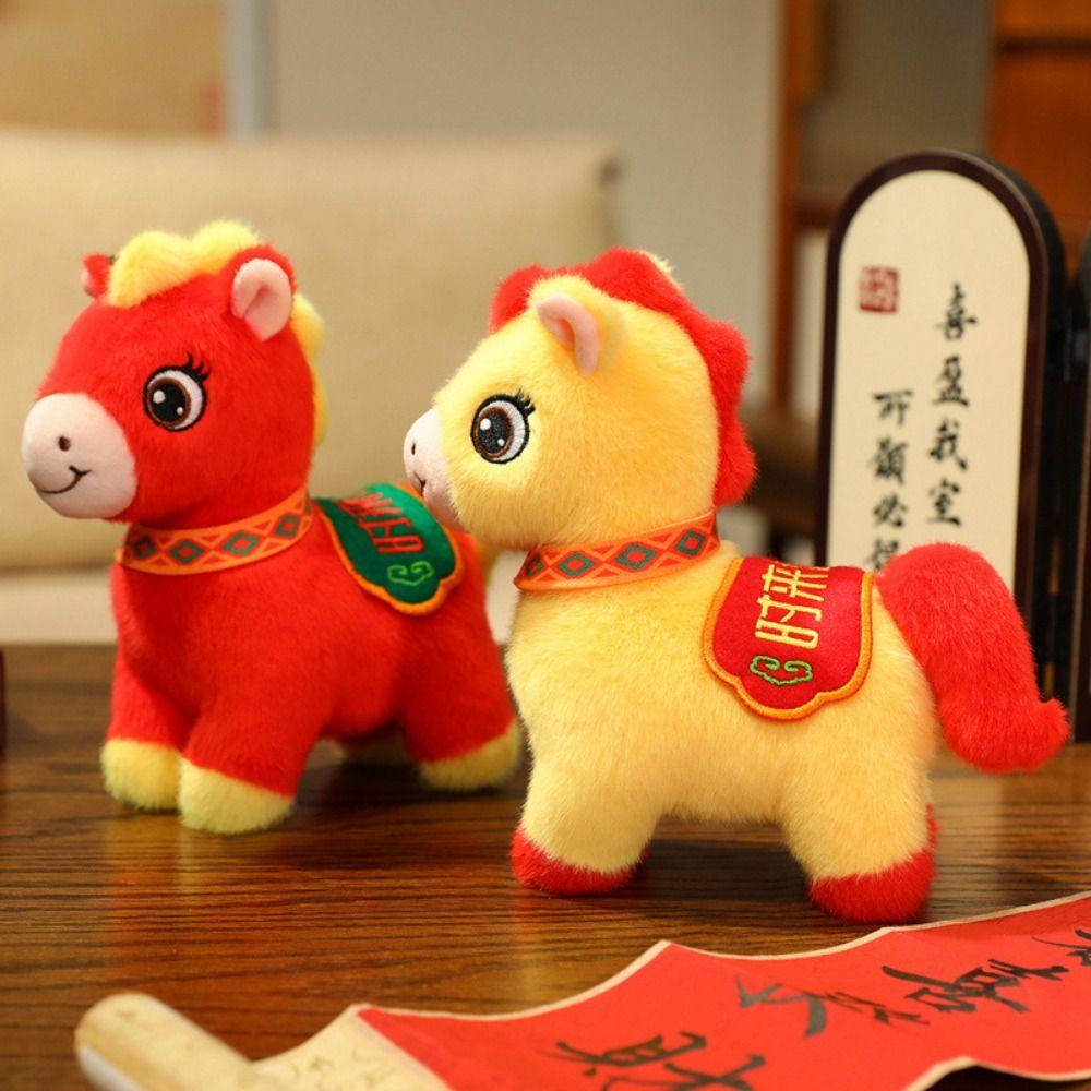 Chinese Style Lucky Pony Pendant PP Cotton Chinese Horse Plush Doll  Festive Decor