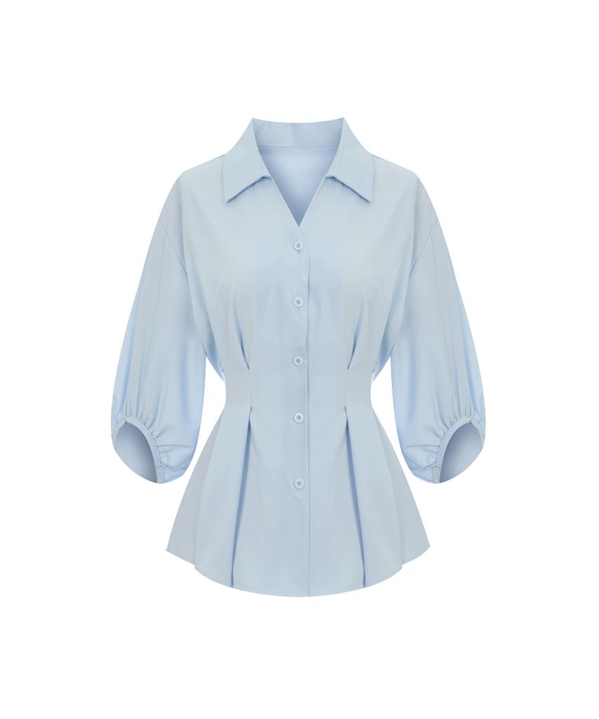 PAIGEFLYNN Balloon Pintuck Ribbon Blouse_S6Bbl004A