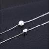 Sale Popular Sterling Silver Color Jewelry Voguish Stylish Pearl Love Double Layer Integration Female Personality Necklaces Xl237Fashion Jewelry
