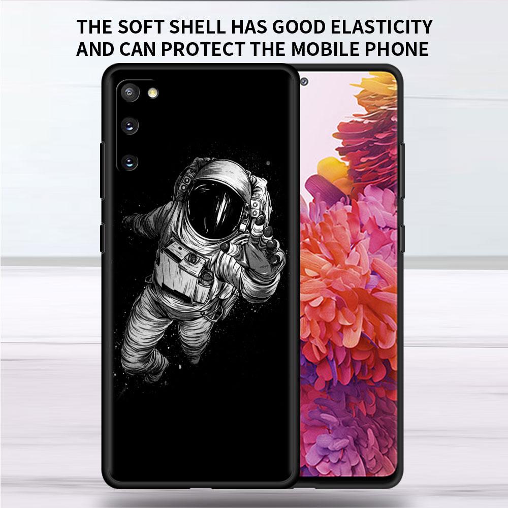 Weiche Hülle für Samsung Galaxy Note 20 Ultra 10 Plus Lite A50 A70 A20 A40 A20e 9 8 A60 Funda Handyhülle Universum Cooler Astronaut