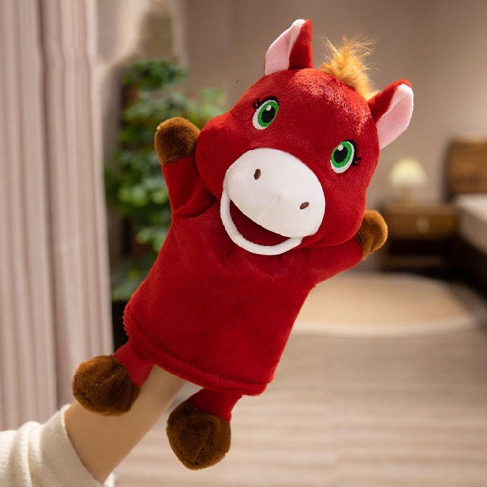Movable Open Mouths Plush Animal Puppets Dog Horse Sheep Stuffed Animal Stuffed Hand Doll Storytelling Hand Doll Toddlers Kids