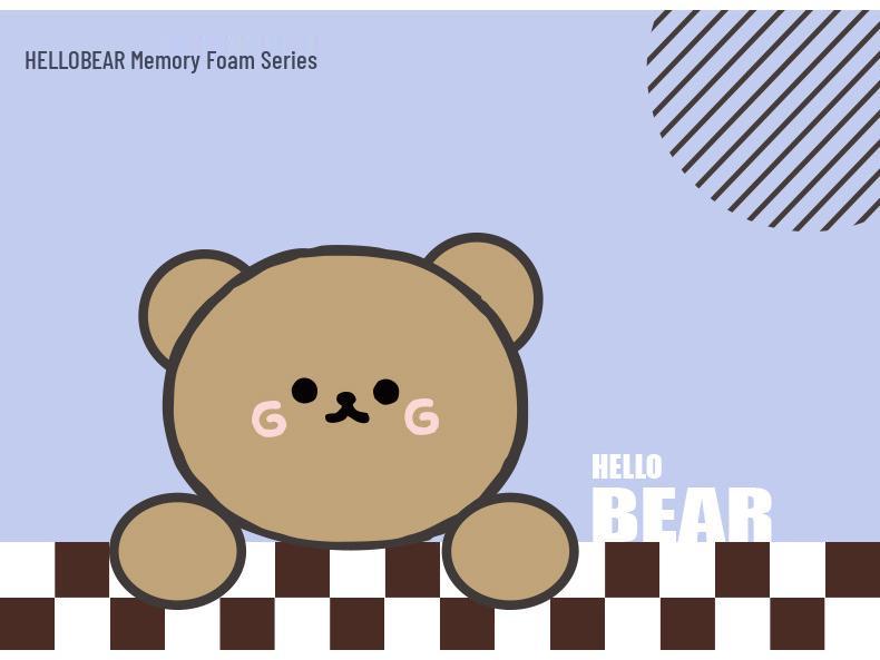 Cartoon Bear Memory Foam Lumbar & Headrest Pillow Set for Car