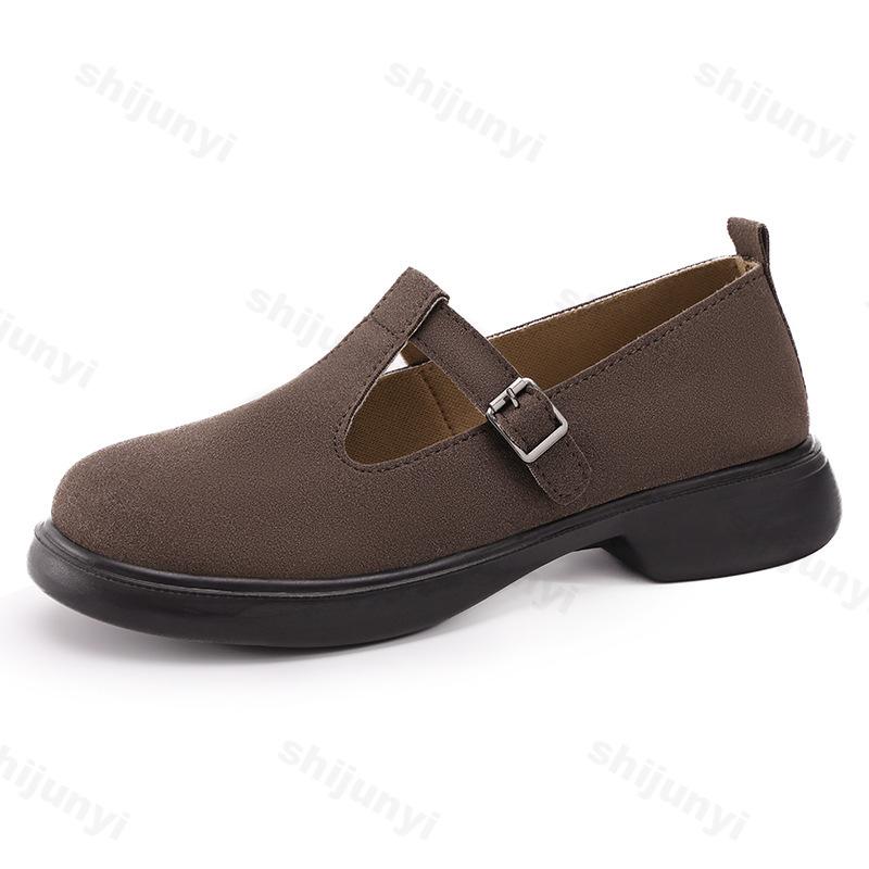 2025 Spring Antumn New Style Fashion Height Increase Shoes Casual Shoes Comfortable Non Slip Loafers Buckle Strap Women's Shoes