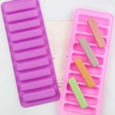 Chocolate Mould High Temperature Resistance Easy Demoulding 10 Grids Reusable Stick Shape Make Biscuits Non-Stick Smooth Ice Cube Mould for Bakery