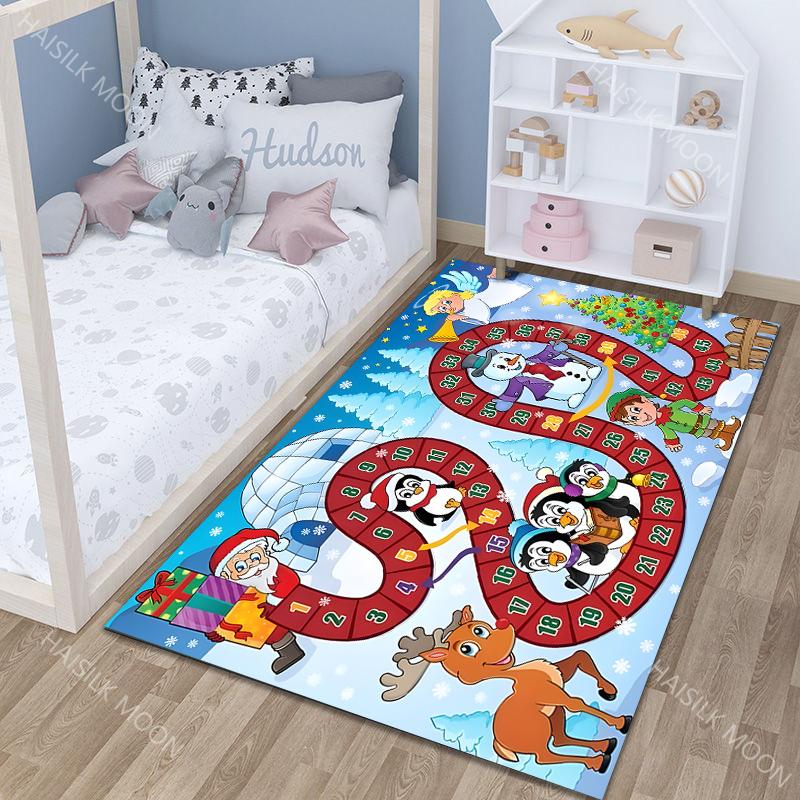 1PC Children's Number Snake Game Cartoon Carpet for Living Room Bedroom Bedside Floor Mat Kids Playing Mat Area Rug