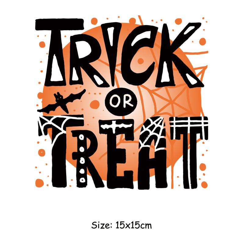 

Наклейки на одежду Trick Or Threat, нашивки с буквами, термотрансферные джинсы, джинсы, сделай сам, термопресс, аппликация, нашивка Ropa для одежды 15x15cm