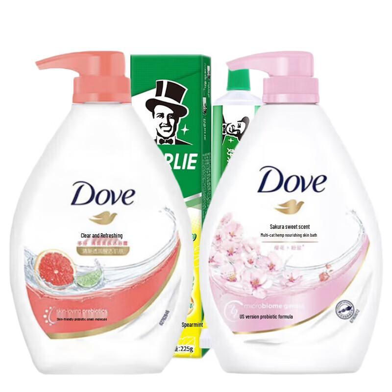 Darlie Семейный набор: зубная паста Double Mint и гель для душа DOVE.