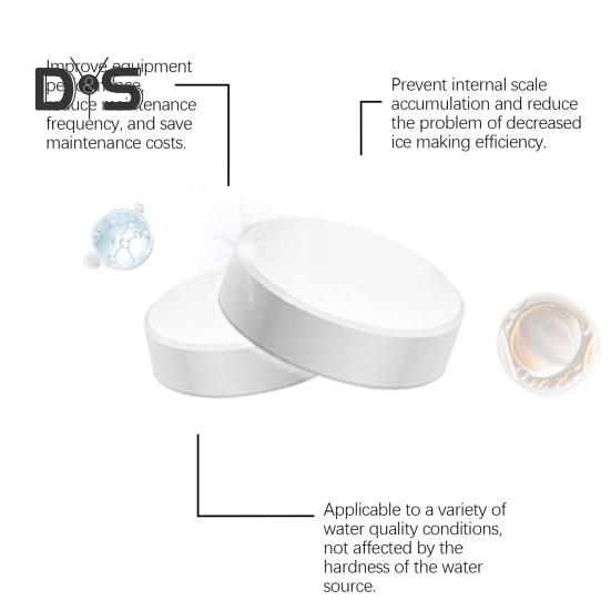 Reinigungstabletten für Eismaschinenreiniger, umweltfreundlich, sicher in der Anwendung, leistungsstark, effektiv, universeller Reiniger für Eismaschinen, Entkalker