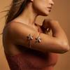 Boho Gold Color Starfish Shell Upper Arm Cuff Bracelet for Women Vintage Punk Conch Crab Open Armlet Beach Vacation Jewelry Gift