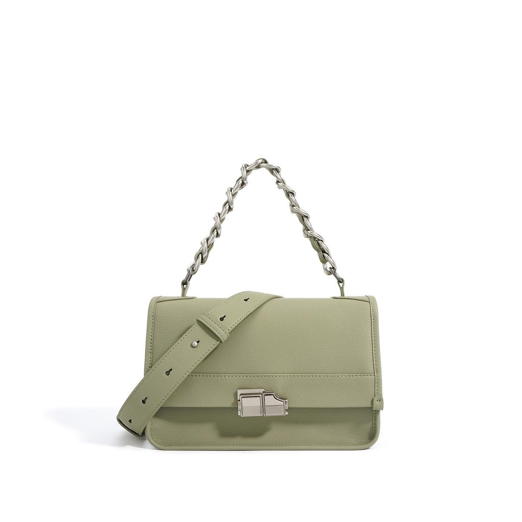 Leather Single-shoulder Crossbody Bag, A Versatile Small Square Bag for Early Spring Commuting, A Fashionable Chain Bag with A Niche Design
