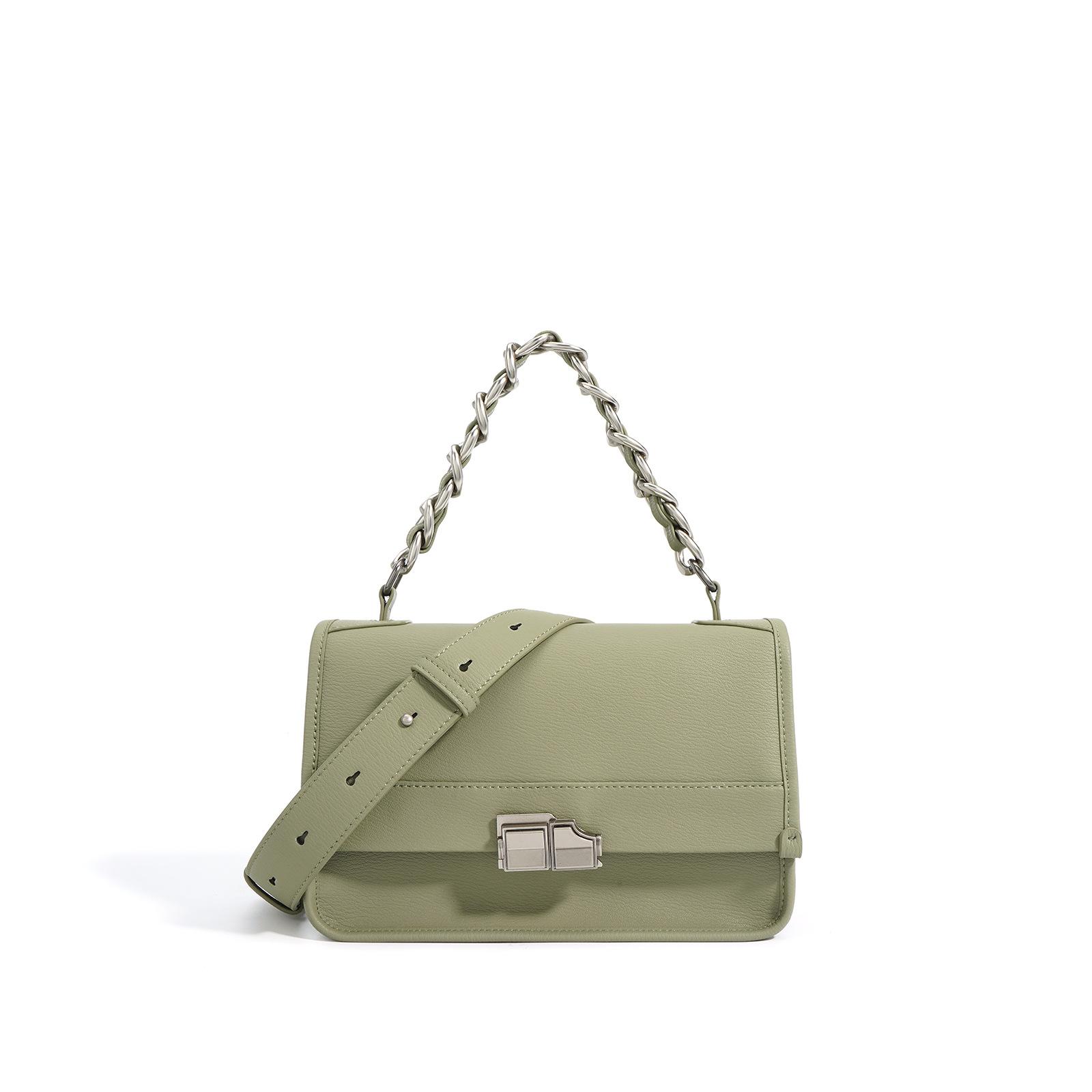 

Новая кожаная сумка-мессенджер на плечо, универсальная маленькая квадратная сумка для поездок на работу, нишевый дизайн, модная сумка на цепочке