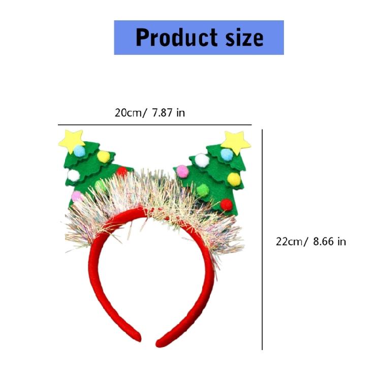Eye Catching Christmas Tree Headband for Party Cosplay Headwear Costume Soft Fabric Headpieces Styling Accessory