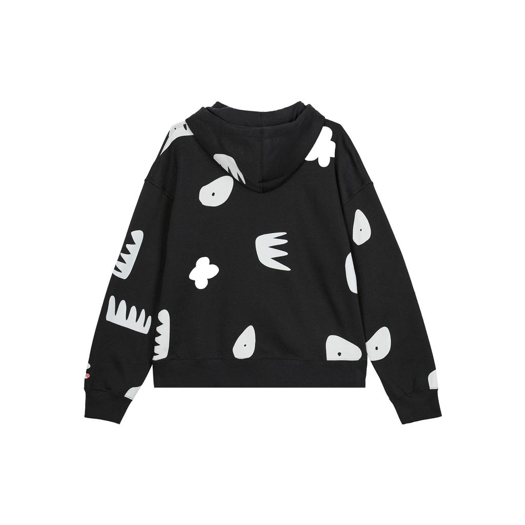 Jordan Pattern Printed Hooded Long Sleeve Sweatshirt Women Sweatshirt Black DV2006-010