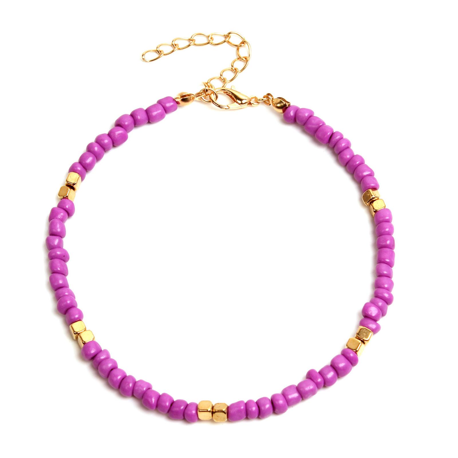 

Bohemian Colorful Glass Beaded Anklet For Women Handmade Anklets on the leg Summer Beach Barefoot Jewelry Gift 21cm long,1 Piece