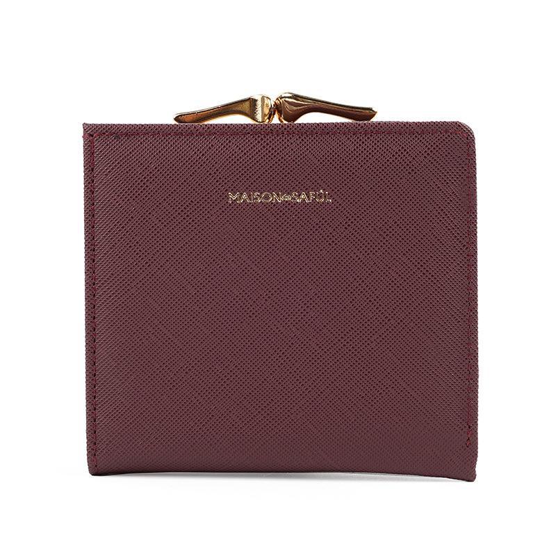 Women's Creative Iron Clip Wallet, High-End Mini Handheld Coin Bag with Light Gold Edges, Simple and Detachable Design