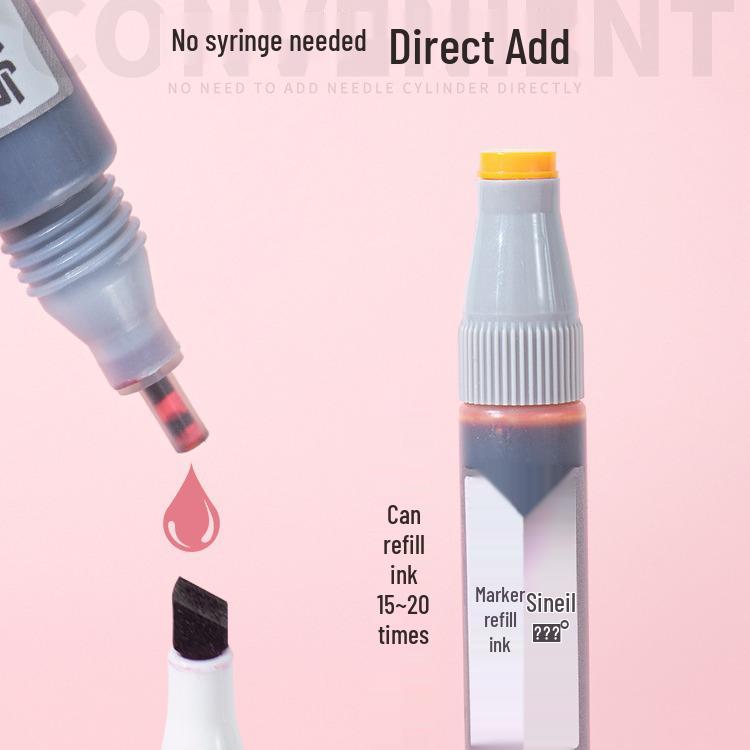 SNIL Marker Refill: Alcohol-Based Ink, Touch Refill, 80 & 168 Color Options.
