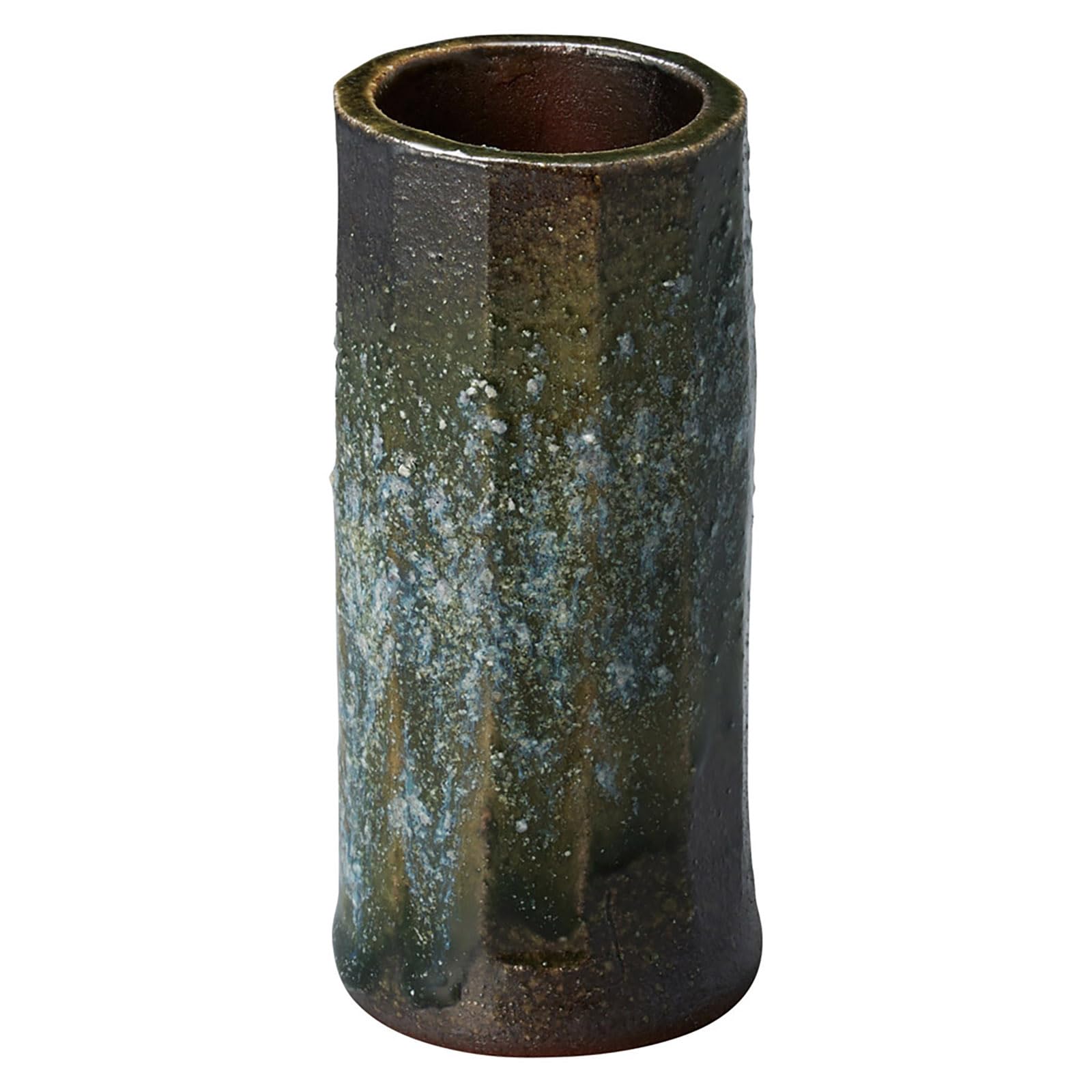 

Marui Pottery Shigaraki Ware Hechimon Ceramic Flower Faceted Cylindrical Vidro Made in Vase, Large, Approx. 8cm, Shape, Glaze, Japan, MR-M228 чёрный
