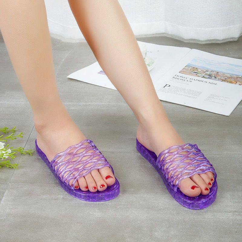 

Женские нескользящие ПВХ тапочки для ванной с пайетками и кристаллами - Мягкая подошва, без запаха 37 (Runs small) фиолетовый