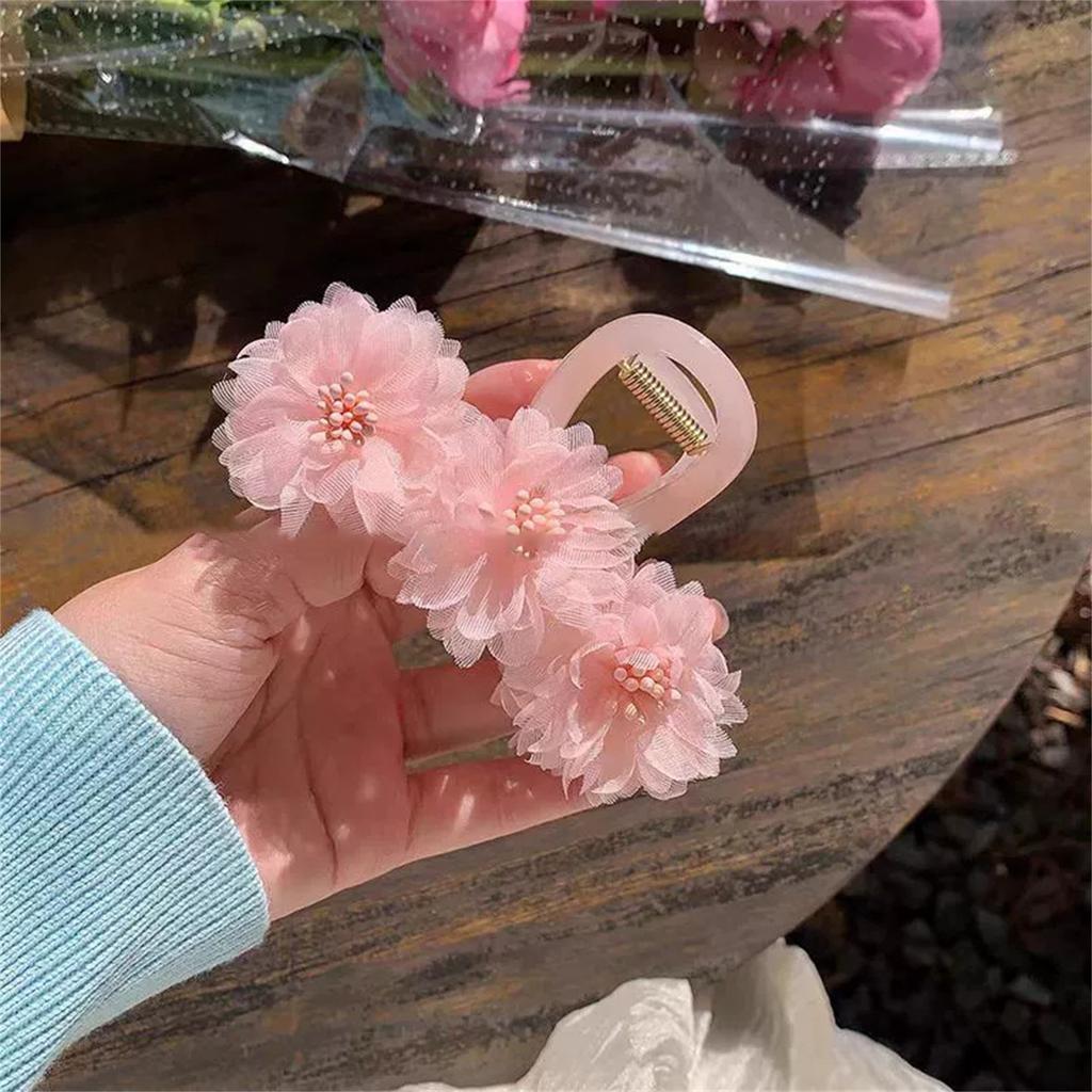 Realistiskt Pionblomma Hårklämma i Kinesisk Stil Hårklo Mode Håraccessoarer för Kvinnor för Bröllop och Fest