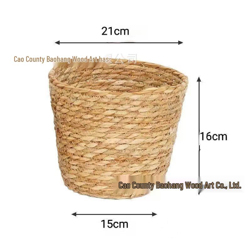 Nordic Handmade Rattan Flower Pot Cover - Woven Straw Basket for Plants and Decorative Storage in Living Room or Balcony