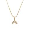 Gold Zircon Fishtail Necklace: Exquisite Titanium Steel, Non-fading, Light Luxury Design, Versatile for Women’s High-End Style.
