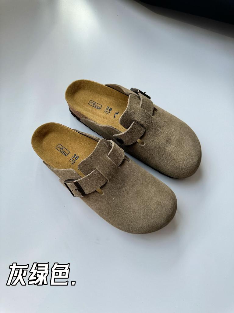 Sangpo Birken Shoes Women's Retro Cork Inner Height-increasing Sandals Bag Head Leather Thick Sole Outer Wear Fishing Birken Half Slippers