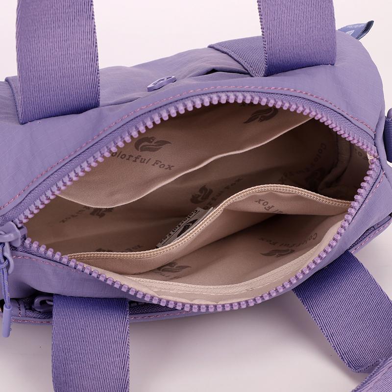 Nylon Pillow Shape Shoulder Bag With Top Handle Multi Zipper Pockets Lightweight Travel Tote For Women Daily Commute