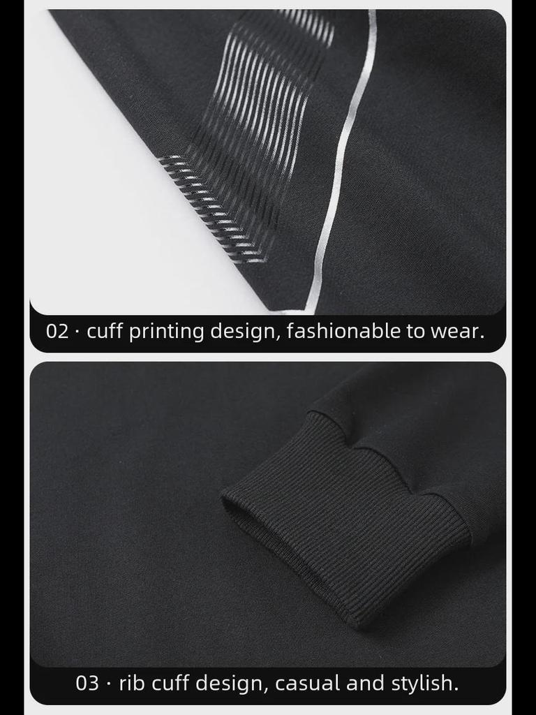 2023 Autumn Men's Casual Loose Fit Sports Sweatshirt Set - Fashionable Round Neck for Middle-Aged and Young Adults