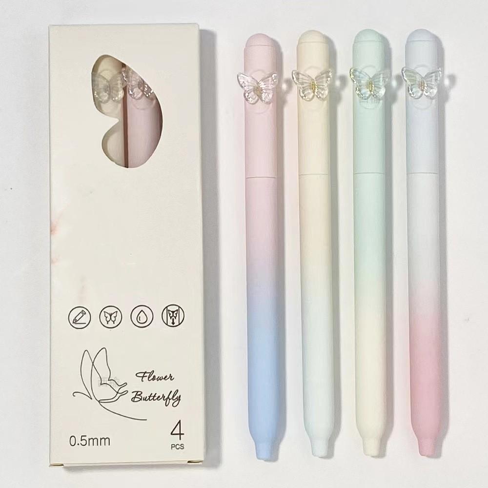 

4 шт./коробка сладкая мультяшная гелевая ручка креативный дизайн кавайная желейная ручка для письма 0,5 мм черные чернила канцелярские принадлежности для студентов гелевая ручка