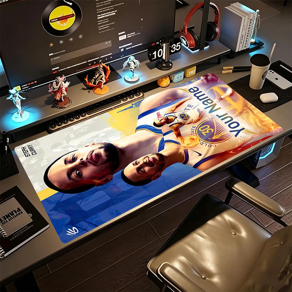 Golden State Curry Player Personalized Text Mouse Pad Keyboard Mat Computer Desk Keyboard Mat Non-Slip Rubber Bottom