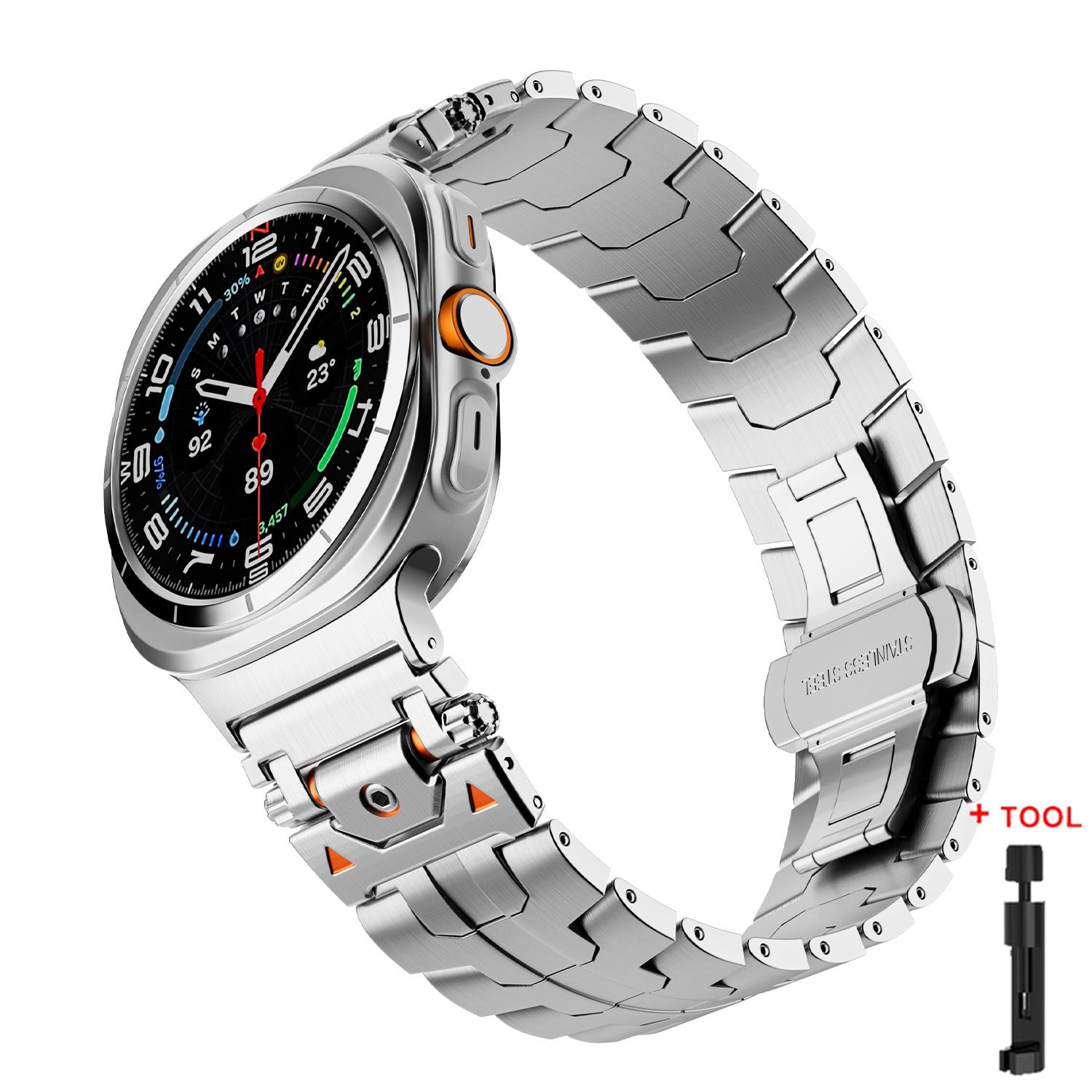 

Stainless Steel Strap for Samsung Galaxy Watch Ultra 47mm Loop Band Bracelet for Galaxy Watch Ultra 47MM No Gaps Link Wristband Galaxy Ultra 47mm срібний