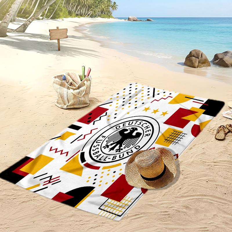 Germany Football Print Beach Towel Quick Dry Super Absorbent Soft Bath Towel for Swimming Beach Travel Fan Souvenir Gift