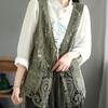 Bohemian Cotton Lace Cardigan Vest with Pockets and V-Neck
