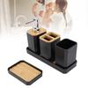 Bathroom Accessories Set Bath Ensemble Set with Toothbrush Holder Cup Lotion Bottles Soap Dish Tray