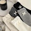 Schleife Spitze Cartoon Pile Off-White Mid-Calf Socken - Herbst Trendiges Accessoires für Kinder