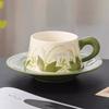 Pastoral Style Ceramic Coffee Cup Saucer Set Internet Celebrity Afternoon Tea Cup Dessert Combination High End Feeling Fresh Literary Romantic