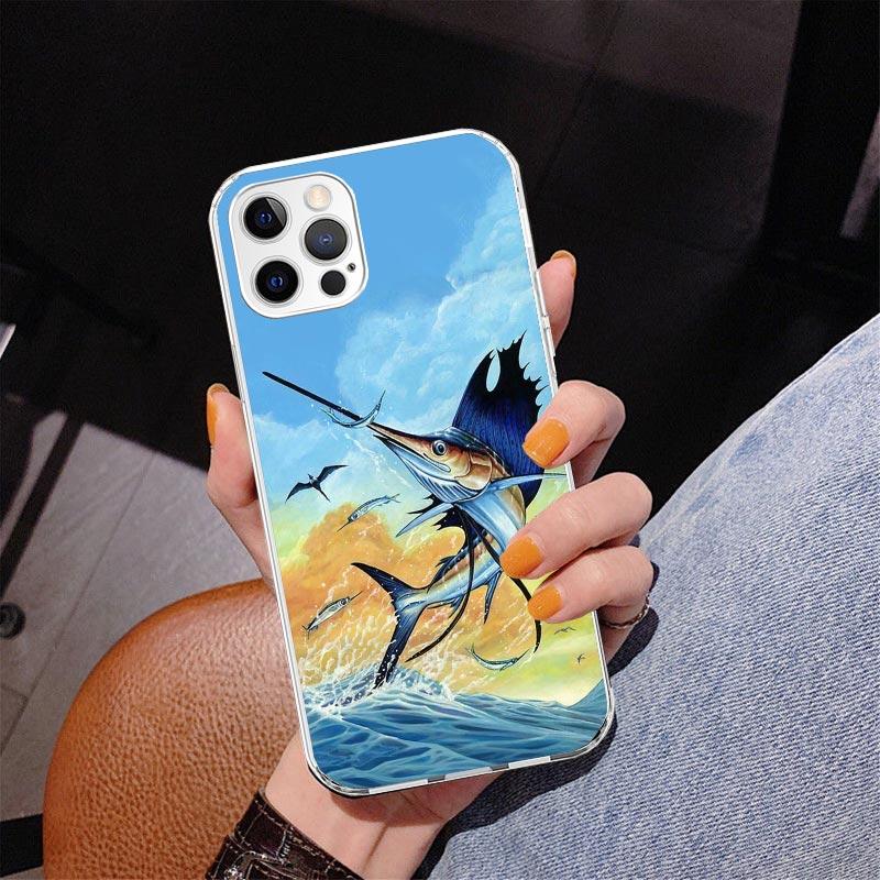 Offshore Angling Fishing Fish Rod Phnoe Case for Iphone 17 Air 16 11 12 13 Mini 14 Plus 15 Pro Max 7 8E SE 2020 16ProMax Phone C