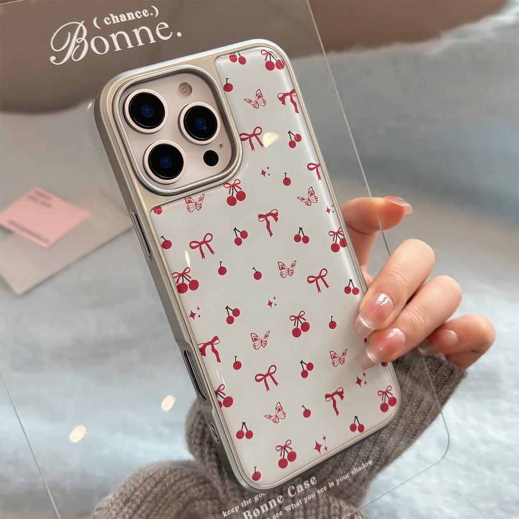 Ins Cherry Bow with 16 for Apple 17pro Max Phone Case for IPhone14 Epoxy 1315 for Huawei