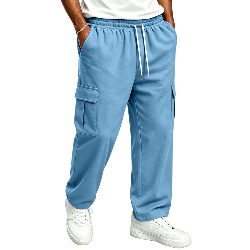 Men's Casual Straight Leg Drawstring Jogger Pants for Commute and Everyday Wear