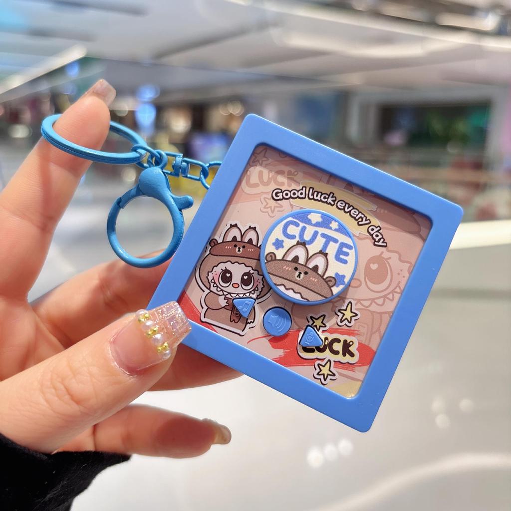 Kreativer Capybara Mini-Plattenspieler Schlüsselanhänger mit CD-Hüllen-Album